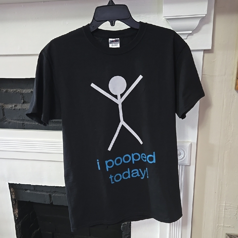 Jerzees I Pooped Today Black T Shirt
